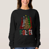 Xmas Santa Police Leopard Plaid Print Christmas Tr Sweatshirt (Vorderseite)