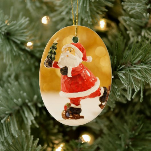 XMAS SANTA SKATER TREE KERAMIK ORNAMENT (Baum)