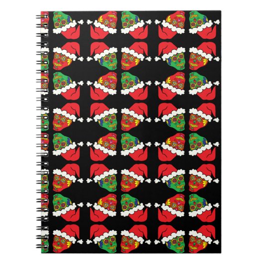 Xmas Santa Sugar Skulls Notizblock (Vorderseite)