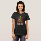 Xmas Santa Welder Leopard Plaid Print Christmas Tr T-Shirt (Vorne ganz)