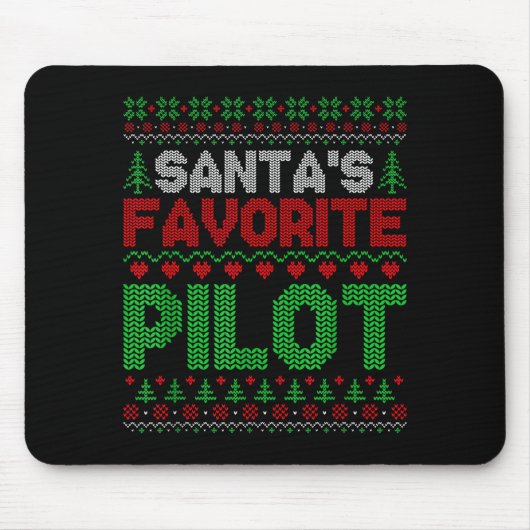 Xmas Santa's Favorite Lot Funny Ugly Christmas Swe Mousepad (Vorne)