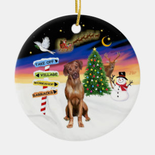Xmas-Schilder - Rhodesian Ridgeback Keramik Ornament