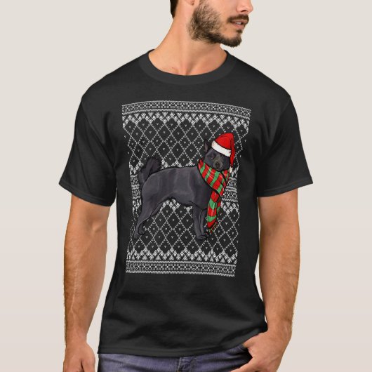 Xmas Schipperke Santa Claus Hat Uggli Weihnachten T-Shirt (Vorderseite)