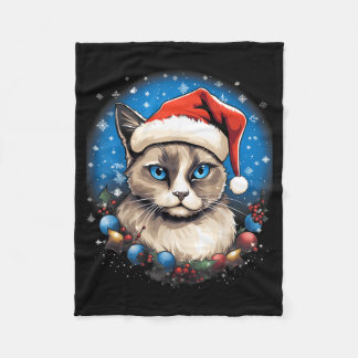 Xmas Schneemädchen Katze Weihnachten Fleecedecke