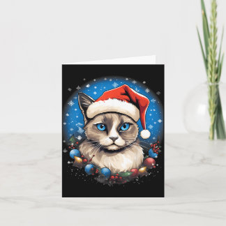 Xmas Schneemädchen Katze Weihnachten Karte