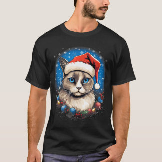 Xmas Schneemädchen Katze Weihnachten T-Shirt