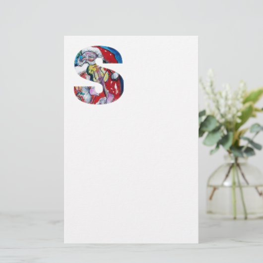 XMAS SCHREIBEN /SANTA CLAUS MIT VIOLIN MONOGRAMM BRIEFPAPIER (Stehend Vorderseite)