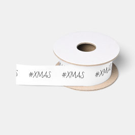 XMAS Schwarz-Weiß-Muster Satinband