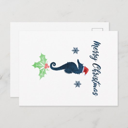 Xmas Seepferd Postkarte (Vorne/Hinten)