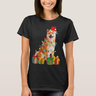 Xmas Shiba Inu Dog Weihnachtslicht Welpe T-Shirt