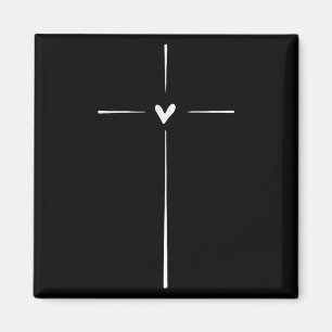 Xmas Shop Uni Modern Schwarz Herz Religiös Magnet