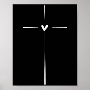 Xmas Shop Uni Modern Schwarz Herz Religiös Poster