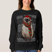 Xmas Siamese Cat Santa Claus Hat Uggge Weihnachten Sweatshirt (Vorderseite)