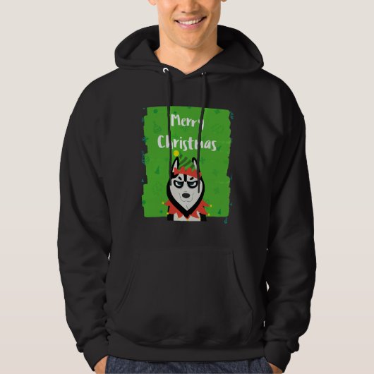 Xmas Siberian Husky Hoodie (Vorderseite)