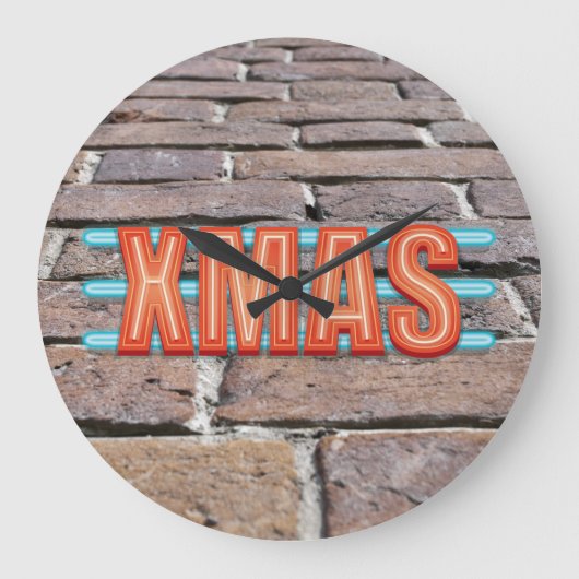 XMAS Sign Große Wanduhr (Vorderseite)