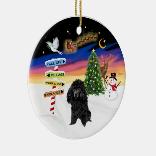 Xmas Signs - Black Toy Poodle Keramik Ornament (Rechts)