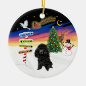 Xmas Signs - Black Toy Poodle Keramik Ornament (Vorne)