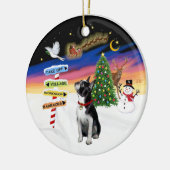 Xmas Signs - Boston Terrier #3 Keramikornament (Links)