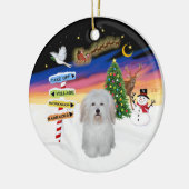 Xmas Signs - Coton de Tulear #3 Keramikornament (Links)