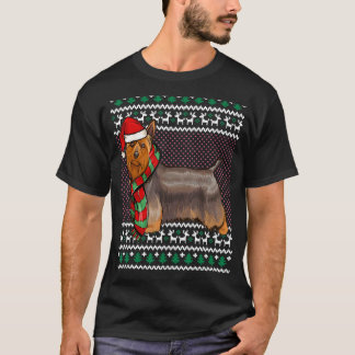Xmas Silky Terrier Dog Weihnachtsmannmütze Ugy Wei T-Shirt