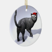 Xmas Silver Tabby Cat Keramik Ornament (Rechts)