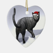 Xmas Silver Tabby Keramik Ornament (Rechts)