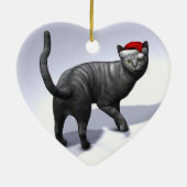 Xmas Silver Tabby Keramik Ornament (Hinten)