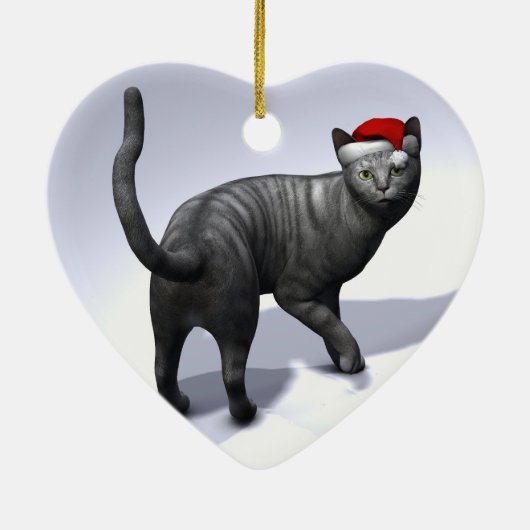 Xmas Silver Tabby Keramik Ornament (Hinten)