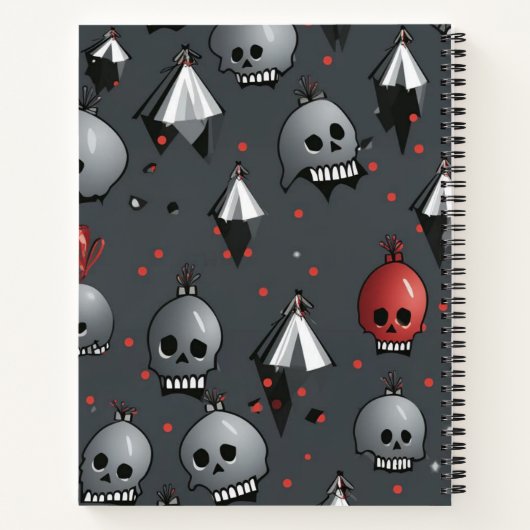 Xmas Skull-Notebook Notizblock (Rückseite)