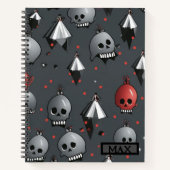 Xmas Skull-Notebook Notizblock (Vorderseite)