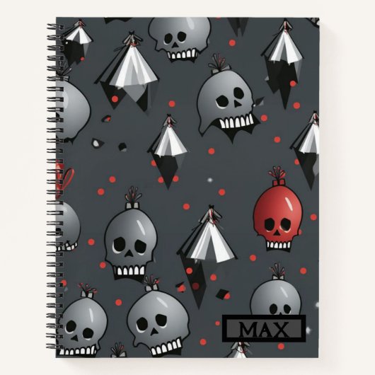 Xmas Skull-Notebook Notizblock (Vorderseite)