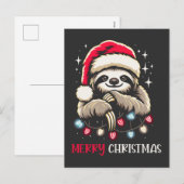 Xmas Sloth Festive Feiertagspostkarte (Vorne/Hinten)