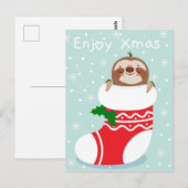Xmas Sloth Postkarte (Vorne/Hinten)