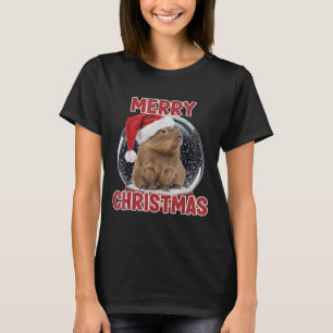 Xmas Snow Globe Frohe Weihnachten Capybara T-Shirt