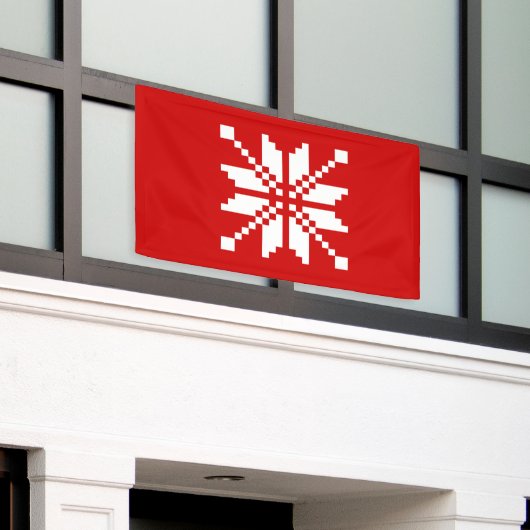 Xmas Snowflake Weihnachtsmuster Banner (Äußeres Gebäude)