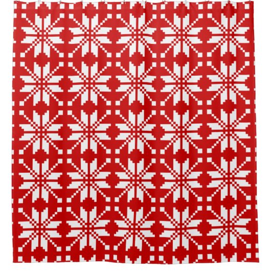 Xmas Snowflake Weihnachtsmuster Duschvorhang (Vorderseite)