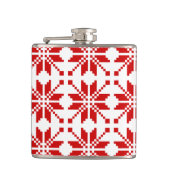 Xmas Snowflake Weihnachtsmuster Flachmann (Vorderseite)