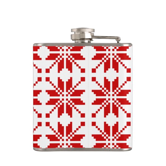 Xmas Snowflake Weihnachtsmuster Flachmann (Rückseite)