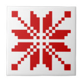 Xmas Snowflake Weihnachtsmuster Fliese (Vorderseite)