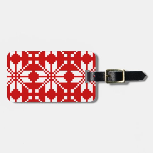 Xmas Snowflake Weihnachtsmuster Gepäckanhänger (Vorderseite horizontal)