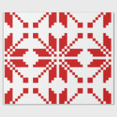 Xmas Snowflake Weihnachtsmuster Geschenkpapier (Flach)