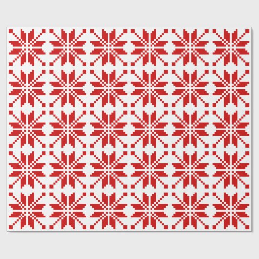 Xmas Snowflake Weihnachtsmuster Geschenkpapier (Flach)