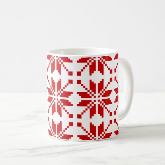 Xmas Snowflake Weihnachtsmuster Kaffeetasse (VorderseiteRechts)