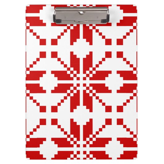 Xmas Snowflake Weihnachtsmuster Klemmbrett (Vorderseite)