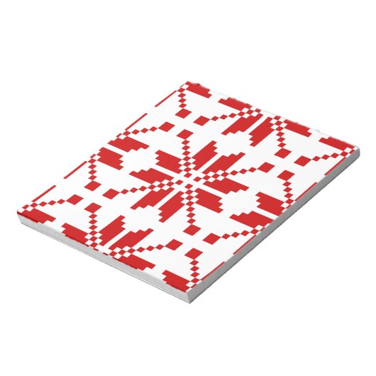 Xmas Snowflake Weihnachtsmuster Notizblock (Rotiert)