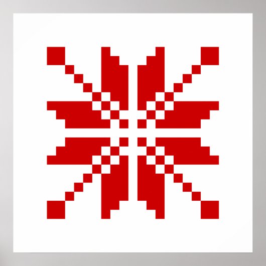 Xmas Snowflake Weihnachtsmuster Poster (Vorne)