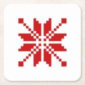 Xmas Snowflake Weihnachtsmuster Rechteckiger Pappuntersetzer (Vorderseite)