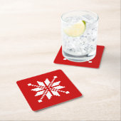 Xmas Snowflake Weihnachtsmuster Rechteckiger Pappuntersetzer (Vor Ort)