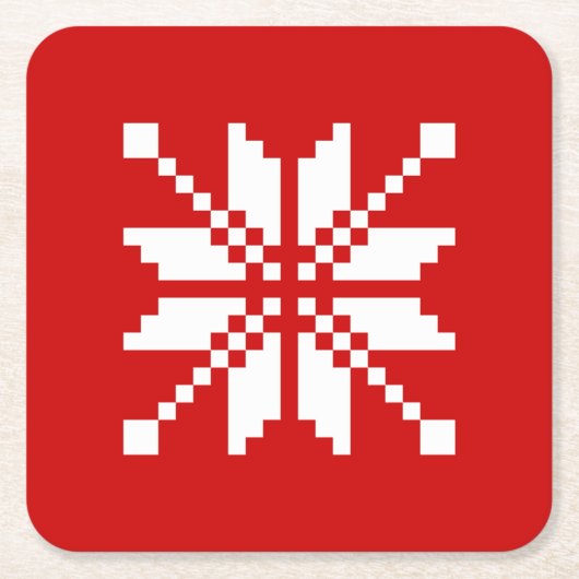 Xmas Snowflake Weihnachtsmuster Rechteckiger Pappuntersetzer (Vorderseite)