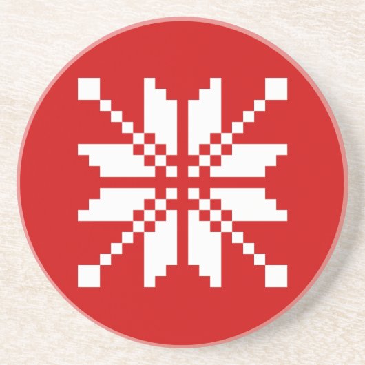 Xmas Snowflake Weihnachtsmuster Sandstein Untersetzer (Vorne)